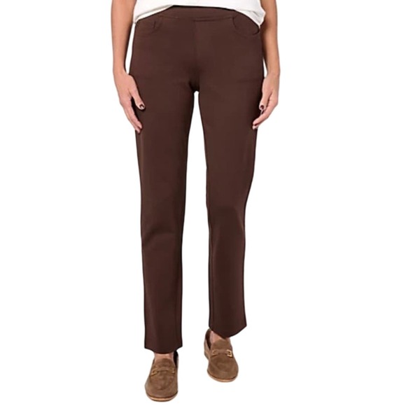 Belle by Kim Gravel Pants - Belle by Kim Gravel Reg Perfect Ponte Straight Leg Pant ESPRESSO NWOT SIZE 6